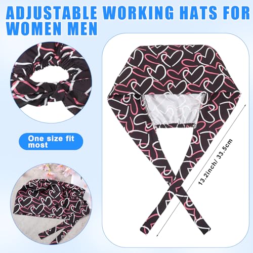 Image of Unittype 4 Pcs Nurse Caps for Women Nursing Working Caps with Button and Sweatband Adjustable Elastic Scrub Hats for Dentist