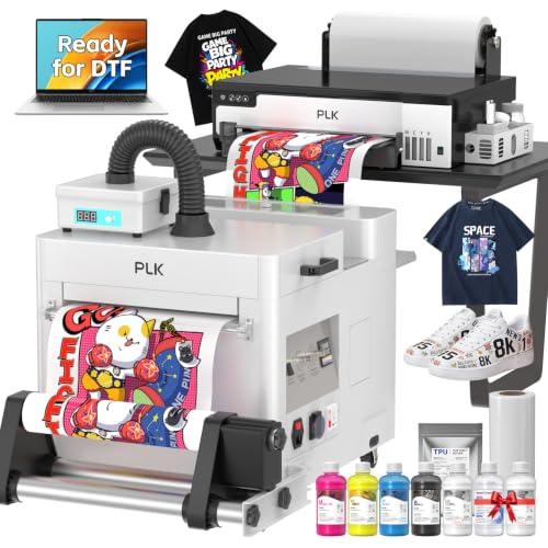 Image of PLK A3 DTF Printer Bundle with Shaker Dryer & Smoke Purifier+Laptop | XP600 Printhead, Double Speed,Roll Feeder & Film Cutter,White Ink Stirring System for Custom Apparel Transfer Printing