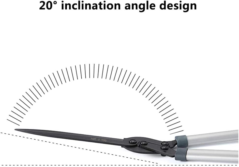 Garden Tool Collection - Hedge Shears for Trimming Borders with Carbon Steel Wavy Blade Aluminum Handle with Soft Rubberized Non-Slip Handle