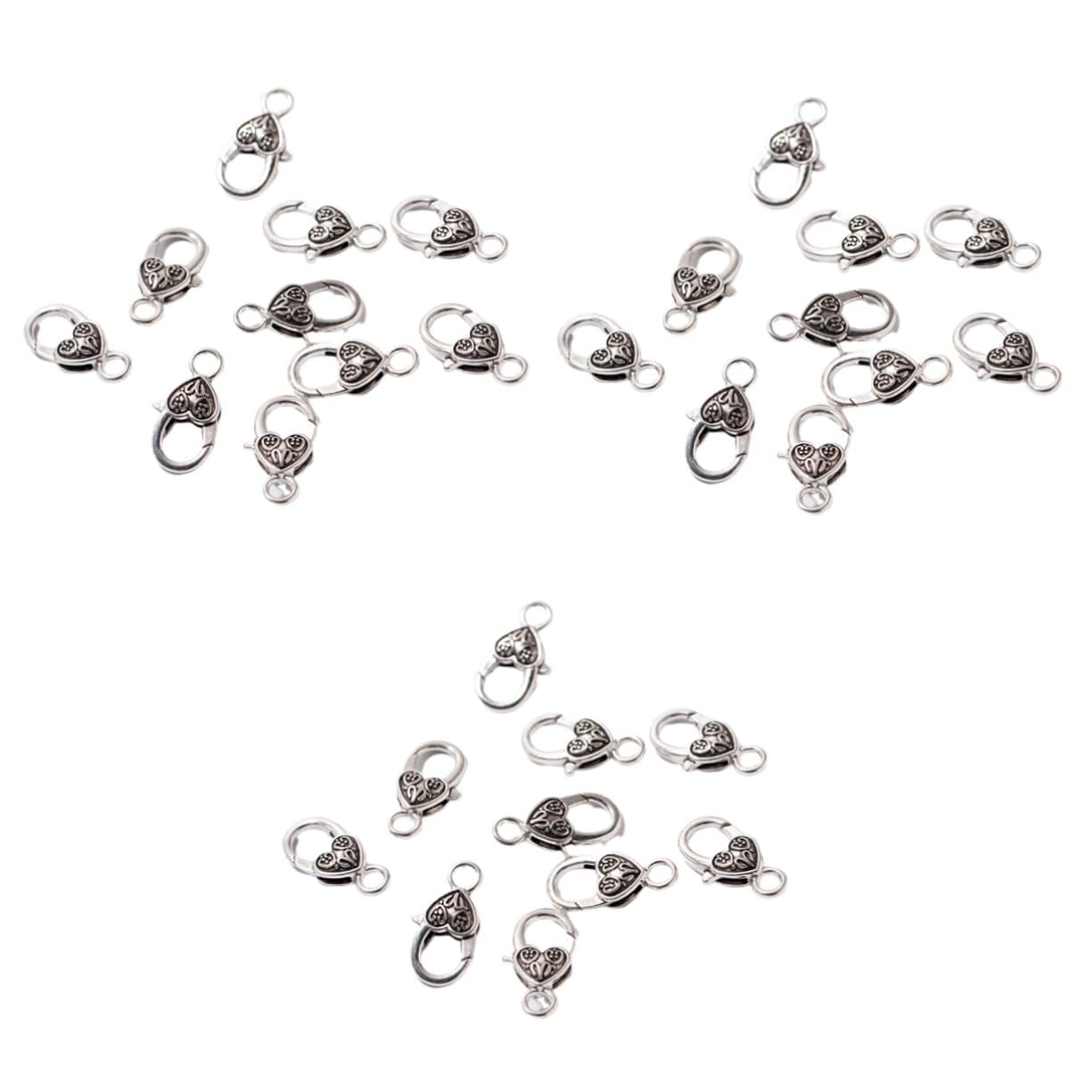 120stücke Vintage Silberne Schnallen Herzförmige Verschlüsse Für Schmuckherstellung Für Halsketten Und Armbänder