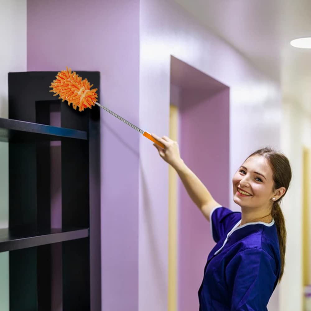 5 plumeros Extensibles de Microfibra para Limpieza, AIFUDA Plumero de Mano extraíble Lavable para Limpiar oficinas, Muebles, Coches, Aire Acondicionado y Ventiladores de Techo