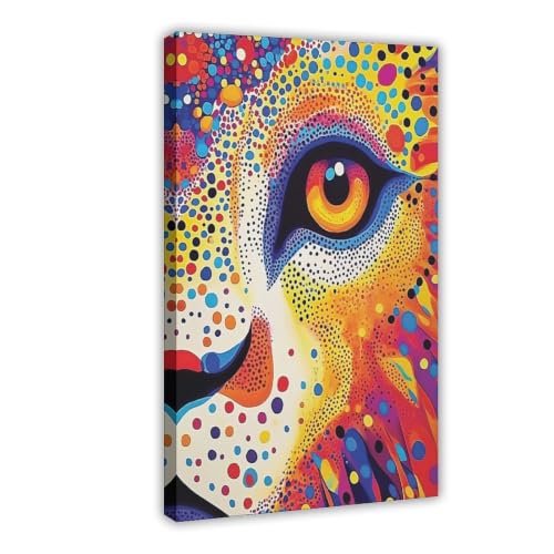 Impression d'art abstrait lion cadeau idéal en toile japonaise