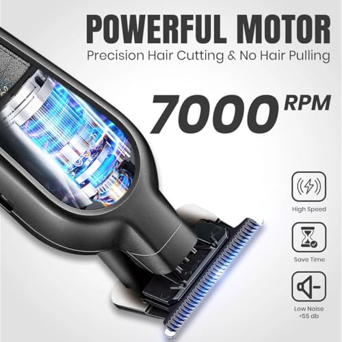 Image of VGR 995 Professional Hair Trimmer for Men | Zero Gap T-Blade, 2-Speed Turbo Mode, 2000mAh Battery, 300-Minute Runtime, USB-C Fast Charging, Quiet Precision Trimmer