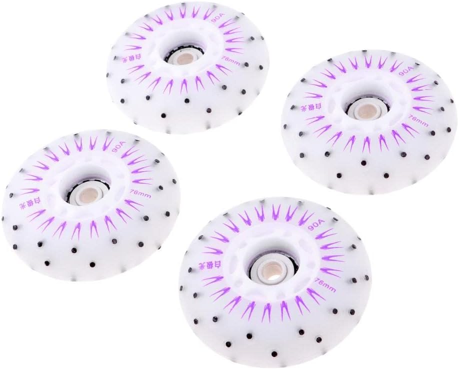 4pcs Flash Skating Wheel Roller Skates | PU Material | Up | Multicolor s | 72-80mm Sizes | Outdoor & Indoor Use | Skater's Dream - Multicolour, 76mm