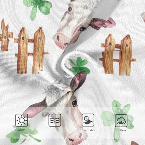 Watercolor Cow Heads White Panties for Girl Toddler Underwear Floral Cotton Stylish Briefs Girls Undies 2t3