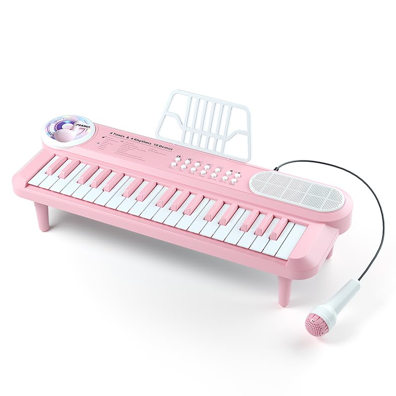 子供用ピアノおもちゃ、ピアノキーボードおもちゃ (ピンク)