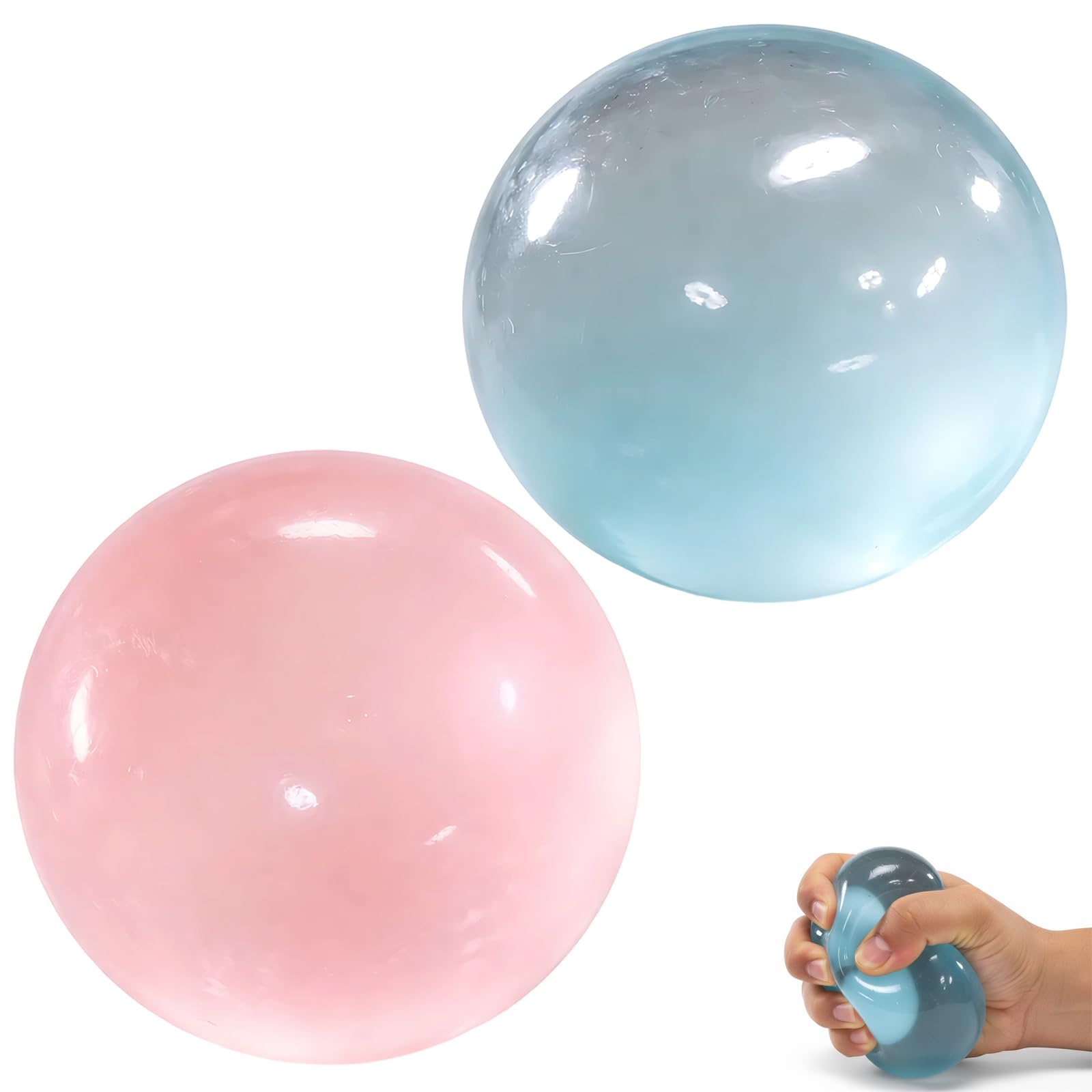 2 PCS Coconut Oil Squishy, Squishy Slow Rising, Desk Relief Tool, Focus Enhancement Aid for Office Work and Study Sessions, Two Pack in Pink and Blue Colors