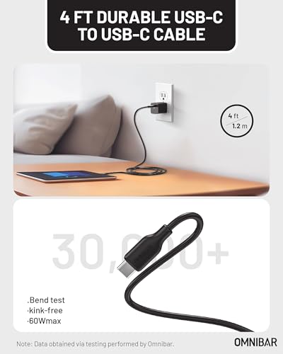 Image of 30W USB C Charger, GaN PD3.0 PPS Fast Wall Charger with 4FT Cable | Travel-ready, Pocket-size design, Efficient heat management, Compatible with iPhone 17 /16 /15, Galaxy S26 /S25, iPad, AirPods 4