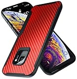 Carbon Fiber Pattern Slim Case Compatible with Samsung Galaxy S9, Shockproof 10ft. Drop Tested,...