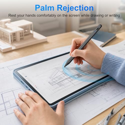 Image of 2 Pack Stylus Pen for iPad Apple:Fast Charge for iPad Pencil Apple Pen with Palm Rejection Tilt Sensitivity - Pen for iPad 10 /9 /8 /7 /6, iPad Pro 12.9 inch /11 inch /13 inch M4, iPad Mini 6 /5, iPad Air 5 /4 /3 /M2 Black