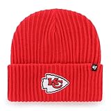 47 Kansas City Chiefs Harbor Ribbed Red Cuff Beanie Hat - NFL Cuffed Football Winter Knit Toque Cap