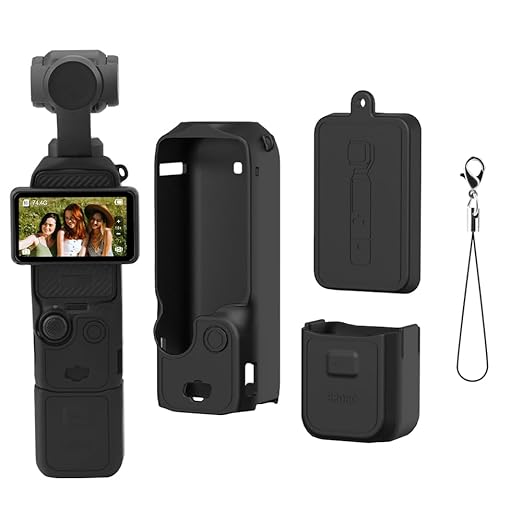 for DJI OSMO Pocket 3 Silicone Cover Protective Case Skin Gimbal Sleeve Lens Cap Cover for DJI OSMO Pocket 3 (Set 1 Black)