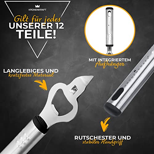 KRONENKRAFT 12 teiliges Küchenset Küchenzubehör, Kochset, Küchenutensilien Set, Küchenzubehör, Kochzubehör, Haushaltshelfer Set, Pfannenwender, Schneebesen 3