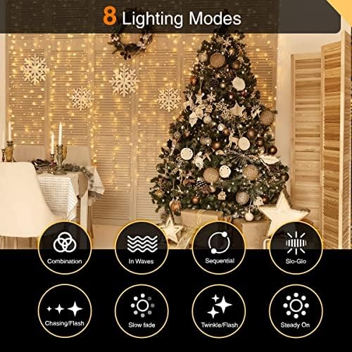ANSIO® Christmas Lights 1500 LED 37.5m/123ft Cluster Compact Christmas Tree Lights for Indoor & Outdoor Warm White Decorations Fairy Lights with Timer for Xmas Garden & Party
