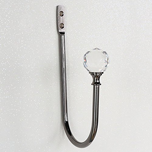 HSTYAIG Crystal Curtain Holdback Hooks Drapery Tiebacks Tassel Holder Window Decorative Hook Set of 2 (Black)