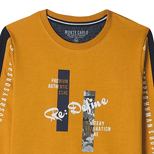 Image of Monte Carlo Boys Coton BLND Maroon Print Round Neck Sweatshirt