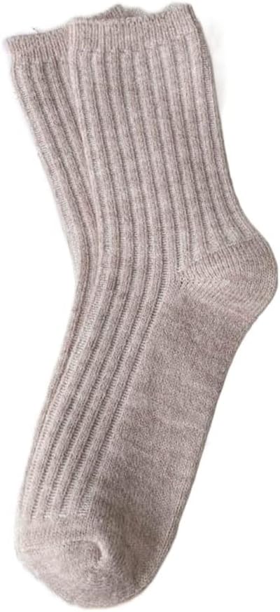 5 pairs Casual Thicker Winter Warm Women Streetwear Cashmere Socks Wool Sock Middle Tube Solid Color