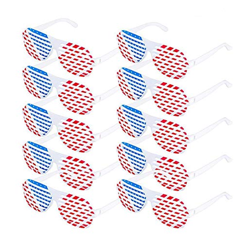12 Pcs American Flag Shutter Shades Glasses, Patriotic Shutter Glasses Eyewear Memorial Day Independence Day Decorations Fourth July Party Favors 12 Pcs American Flag Shutter Shades Glasses, Patriotic Shutter Glasses Eyewear Memorial Day Independence Day Decorations Fourth July Party Favors