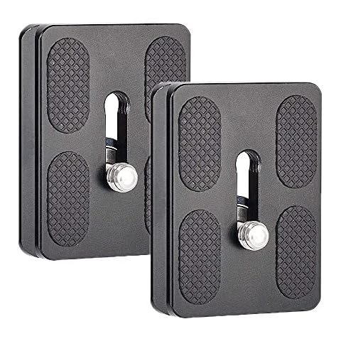 BDDFOTO PU50 Schnellwechselplatte 2 Pack Blitzschuh mit 1/4 Gewinde für Benro B0 B1 B2 J1 N1 Stativ Kugelkopf Arca Swiss und Manfrotto 50mm Cover