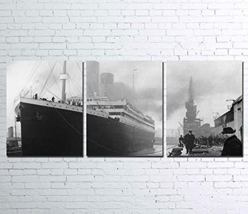 3PCS Framed Titanic Canvas Prints - 3 Piece Canvas Classic Titanic Wall Art for Office and Home Wall Decor (Medium: 16x20inch x3pcs (40cm x 50cmx3pcs))