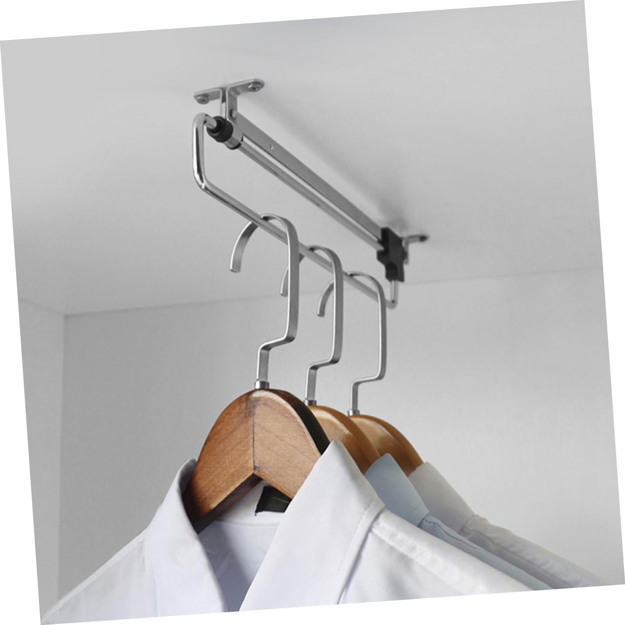 STOBAZA 5Pcs Retractable Closet Clothes Hanger Rod Adjustable Wardrobe Supplies for Easy Installation Space Saving Design Lightweight Metal Clothes Holder for Home Use