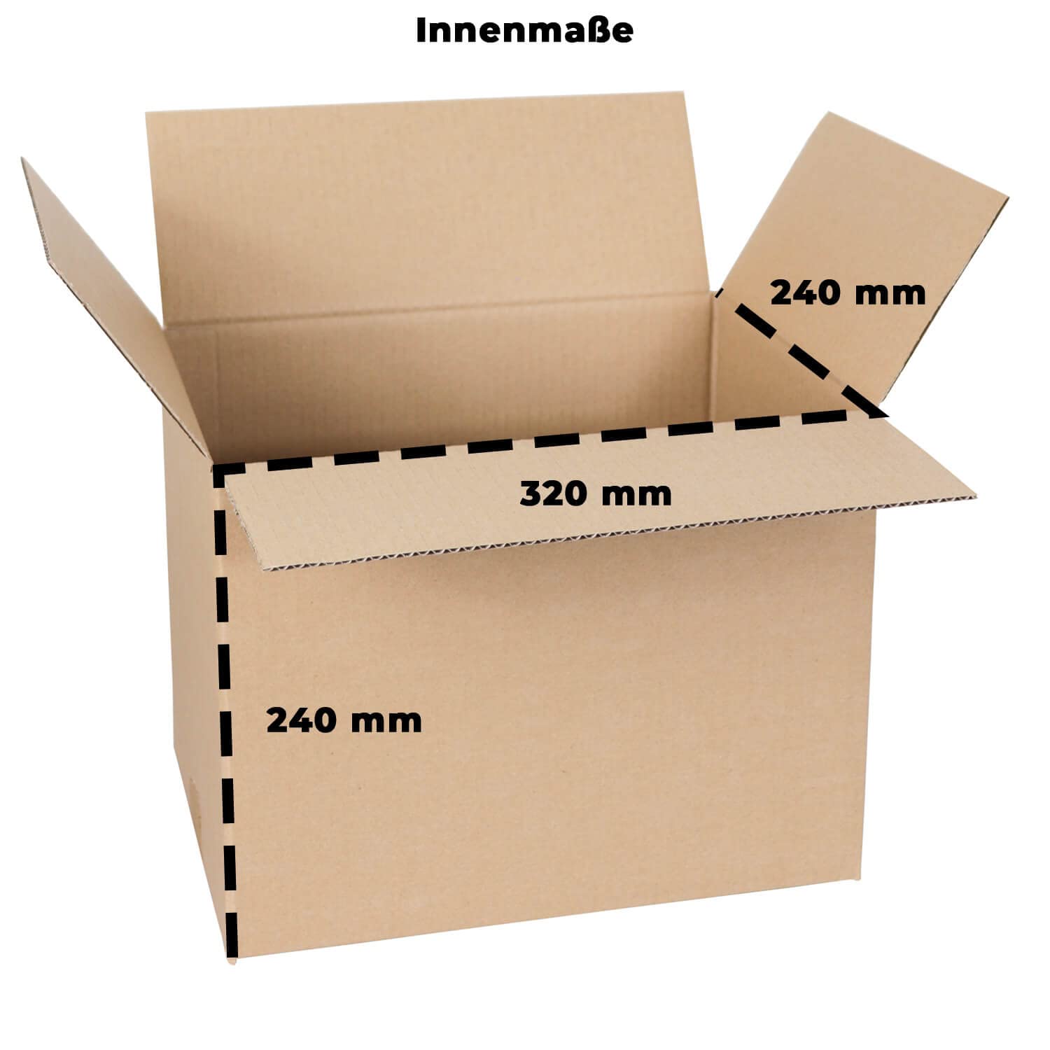 smiley pack 100 Stück Faltkartons 320 x 240 x 240 mm braun Versandkarton Verpackungskartons 32 x 24 x 24 cm aus Wellpappe 1 wellig Karton Pappkarton Versandbox Paket Päckchen