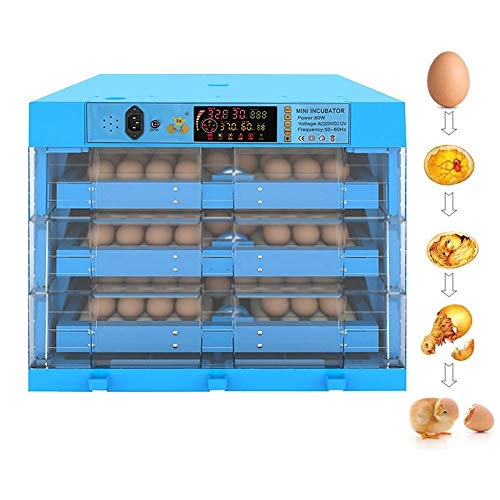ZFF Automatic Turning Egg Incubator 192 Digital Eggs Hatcher Hatching Poultry Chicken Duck Goose Dove Quail Temperature Humidity Control