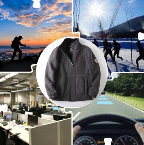 Men's Double-Layer Fleece Jacket,Unisex 360-Degree Ultra-Warm Sherpa Jacket,Full-Zip Polar Jackets with Pockets3