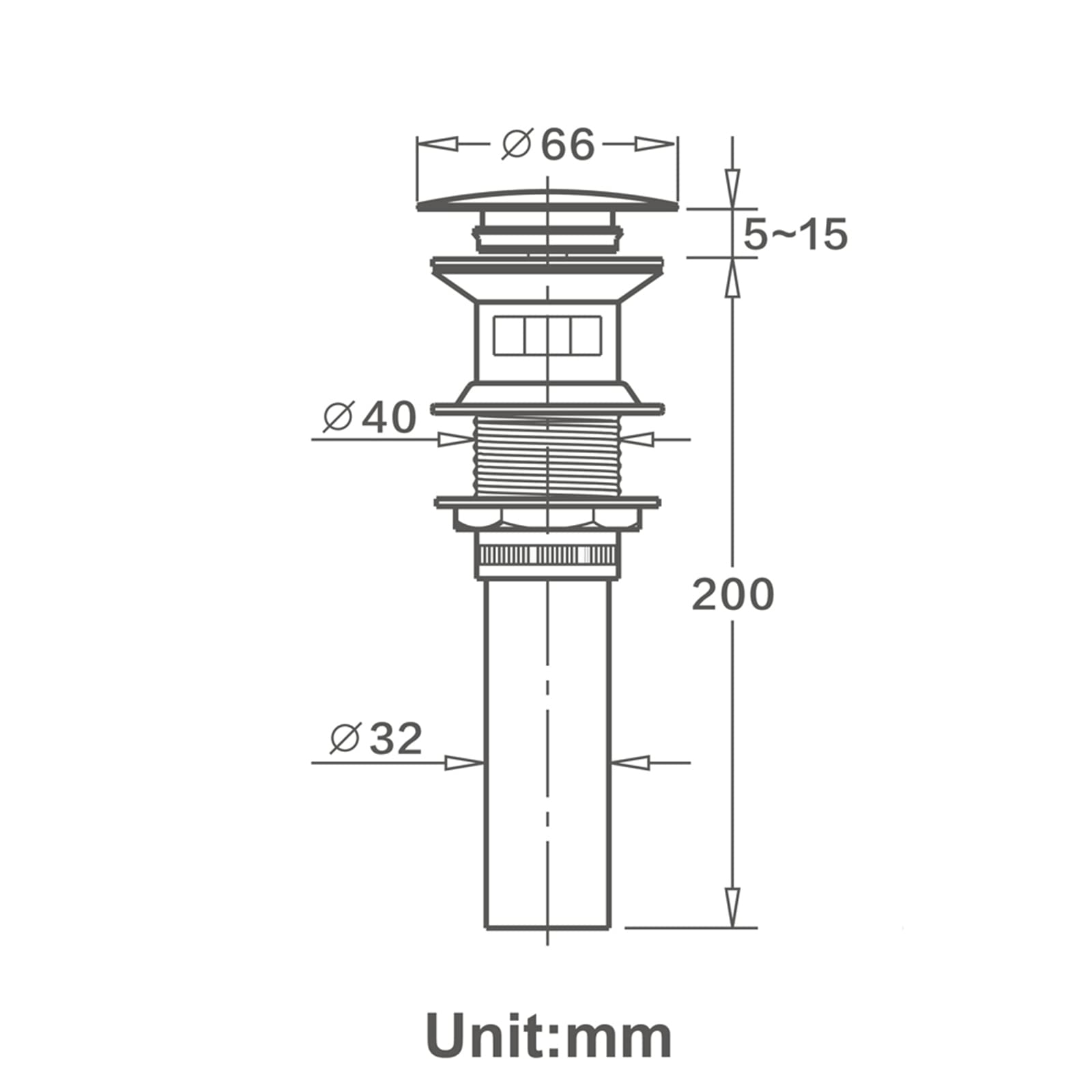 WRIST Desagüe Lavabo,Fregadero con Válvula Emergente De Latón Fregadero De Lavabo con Desbordamiento Válvula De Desagüe Click Clack Anticorrosión,A