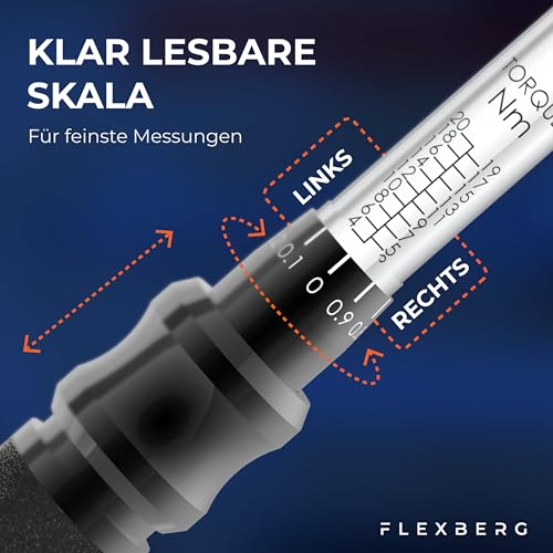 FLEXBERG 1/4 Drehmomentschlüssel – Fahrrad Drehmomentschlüssel für Wartung – Präzises Set...