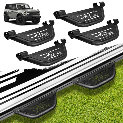 Sunsdrew 4PCS Bronco EZ-Steps,Bronco Running Boards Add-On OEM Rock Rail,Replace for 2021-2025 Ford Bronco Side Steps 4-Door Accessories(Not Fit Raptor or Sport)