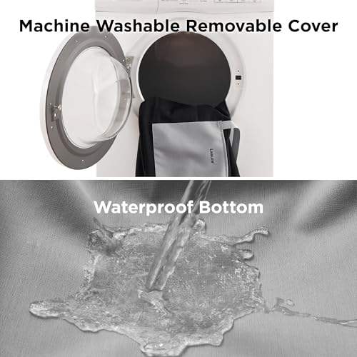 Lesure Hundesitz Auto kleine Hunde - wasserdichter und waschbarer Hunde Autositz mit Aufbewahrungstaschen, ansteckbarer Sicherheitsleine und verdickter Memory Schaum Füllung, 58x56x33cm, schwarz