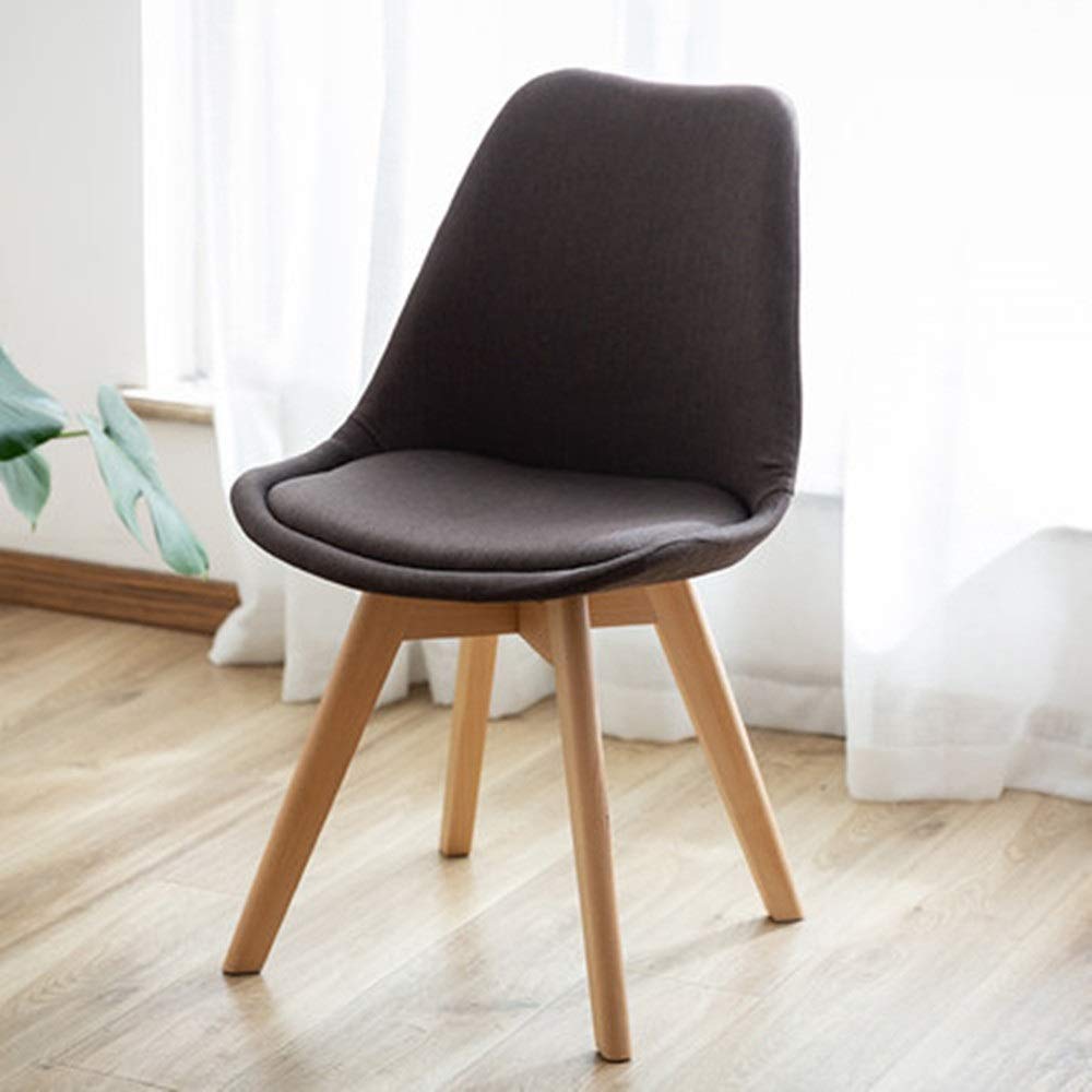 Wagsiyi-cha Wooden Office Chair Nordic Style Minimalist Leisure Chair with Fabric Cushion Bar Chair Solid Wood for Restaurant Kitchen Available in Living Room