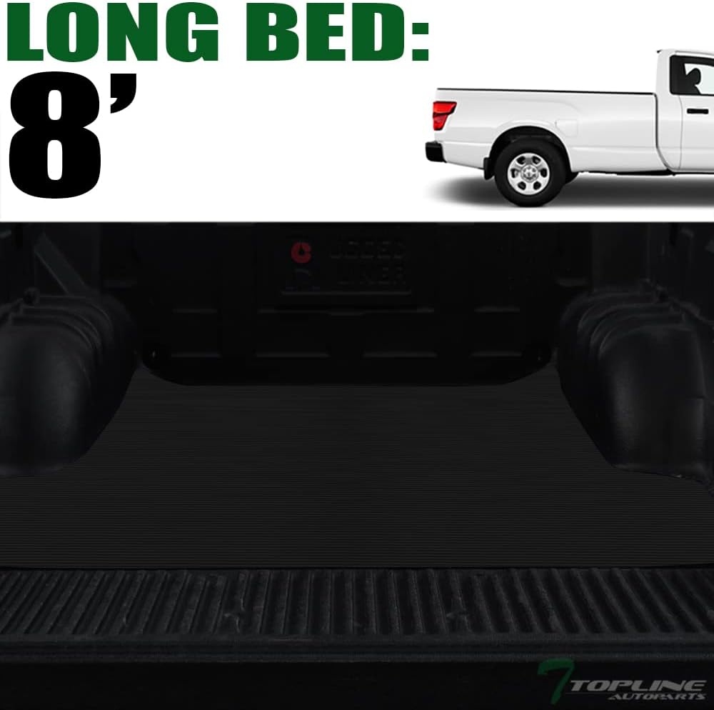 7422443558536 Compatible with 2017-2019 Titan/Titan XD 8 Feet (98.5") Long Bed Black Rubber Horizontal Line Truck Bed Mat
