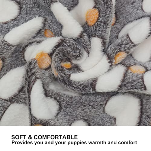 Image of 1 Pack 3 Puppy Blankets Super Soft Warm Sleep Mat Grey Cute Print Blanket Fluffy Fleece Pet Blanket Flannel Throw Dog Blankets for Small Dogs Puppy Dogs Fluffy Cats,Love-Large(40 inchx30 inch)
