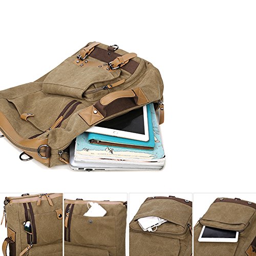 La Derkia 3 in 1 vintage canvas uomo casual zaino