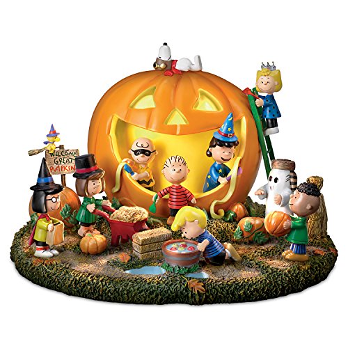 The Bradford Exchange The Snoopy Peanuts Great Pumpkin Carving Party Halloween Sculpture