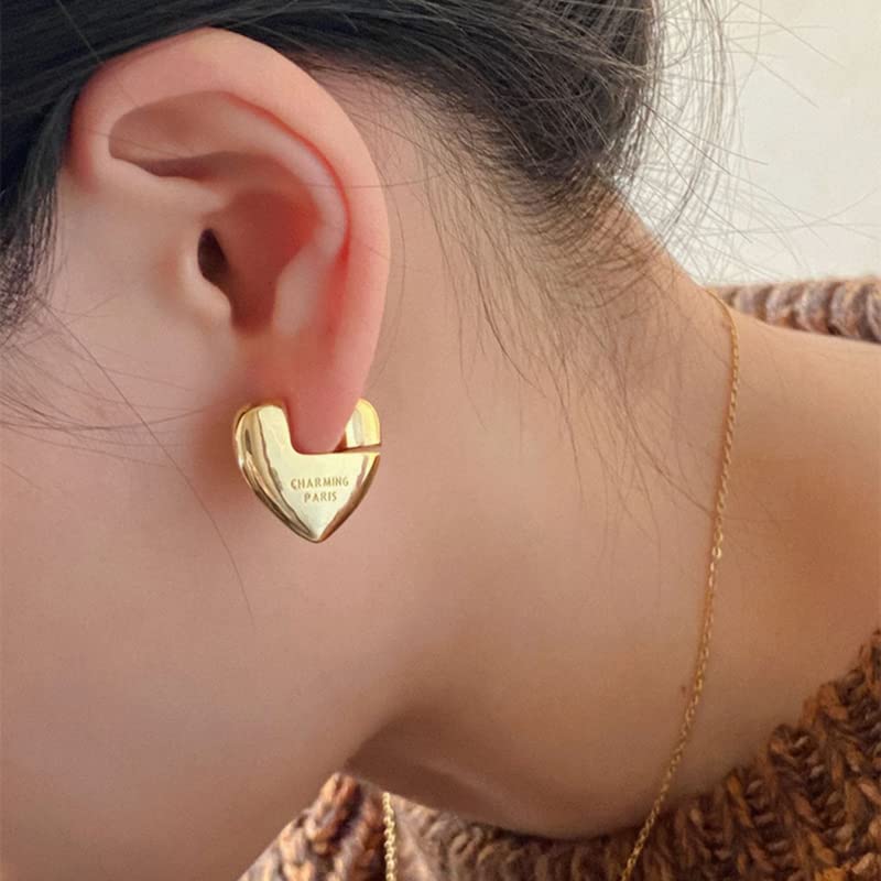 Letter Name Heart/Star Clip On Earrings 14K Gold Plated Sterling Silver Post Studs Earrings For Women2