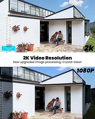 ieGeek 2K 360° Solar Security Camera Outdoor with Color Night Vision, Battery Wireless CCTV Camera Systems, Wifi Wireless PTZ Camera, PIR Motion Detection,Siren Floodlight,Voice Intercom,Remote Access