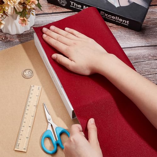 OLYCRAFT Pano de encadernação de caderno de 100 x 40 cm, capa de livro autoadesiva, tecido de poliés