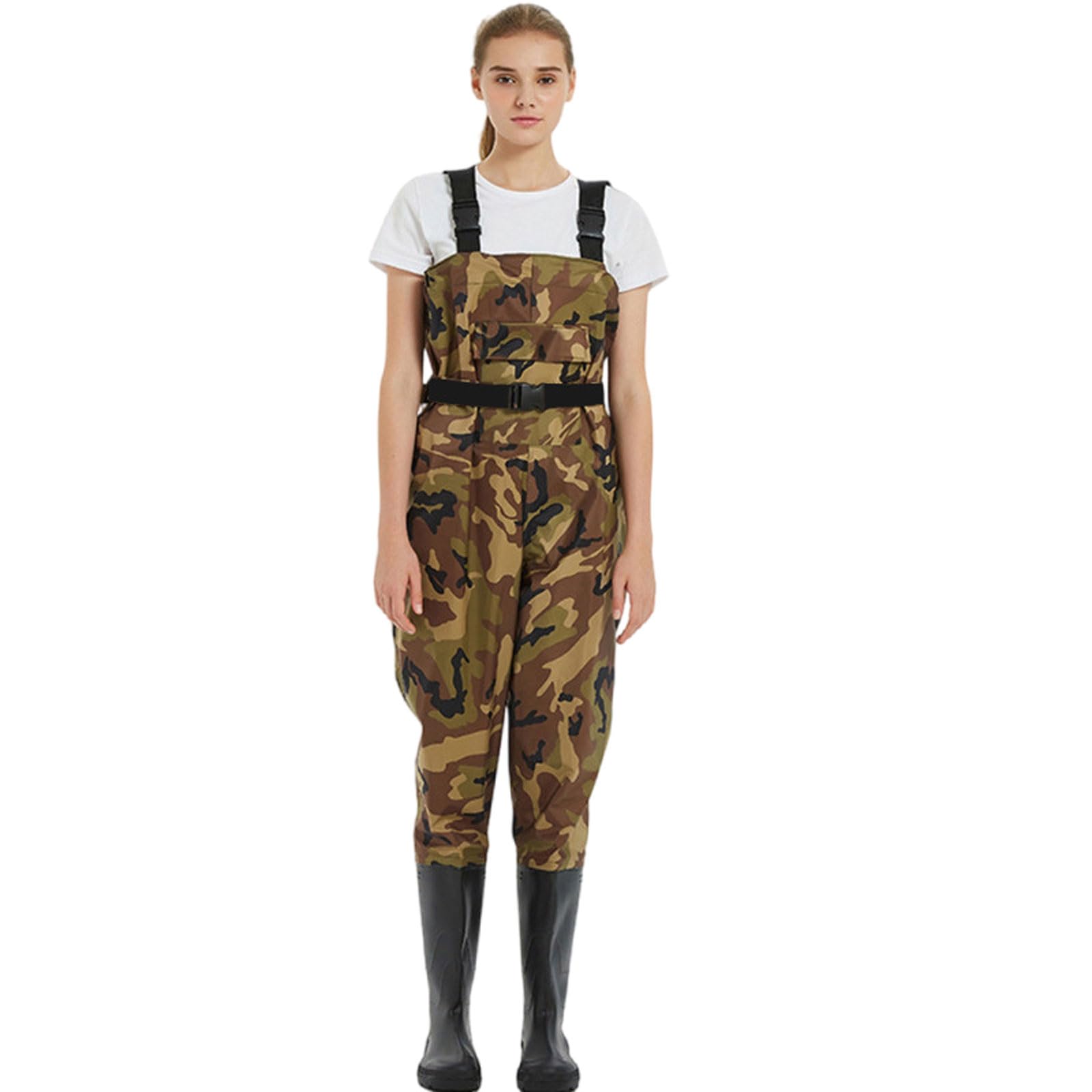 Waders Pantalons de Pêche avec Poche Poitrine,Pêche Waders Cuissardes,Waders de pêche Classic,Waders Peche Antidérapants,Respirant,avec Poche,pour la pêche,Les travaux de Construction