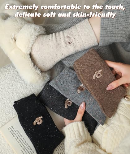 Image of IIG Winter Warm Wool Socks for Women Original Design Trendy Boot Socks Ideal Gift