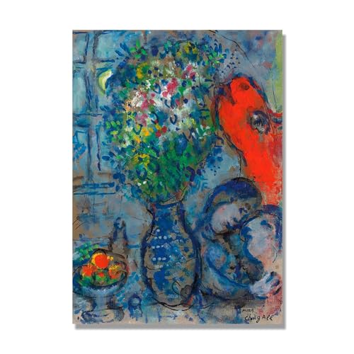 Impression sur Toile de Qualité Supérieure Tableau Abstrait Âne Rouge 80x112cm