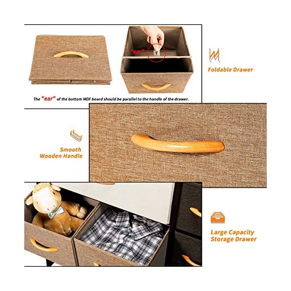 Kamiler 7 Drawer Dresser,3Tier Storage Organizer,Chest of Drawers for