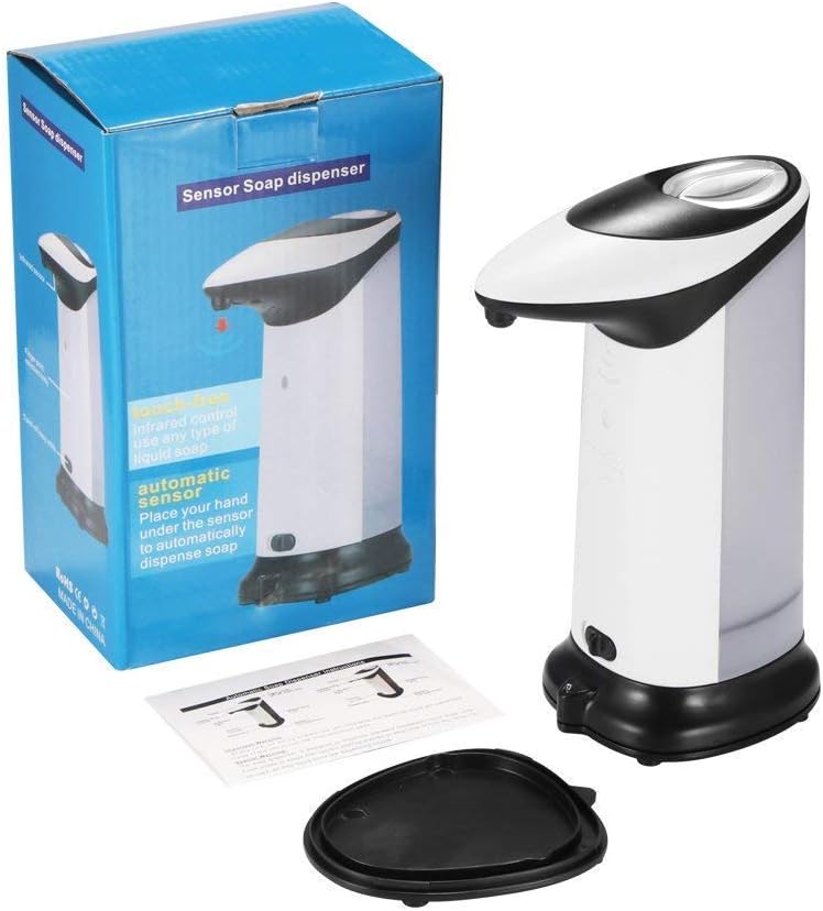 PINK PARI (LABEL) Ceramic Motion Sensor Automatic Liquid Soap Dispenser , Standard, White and Black