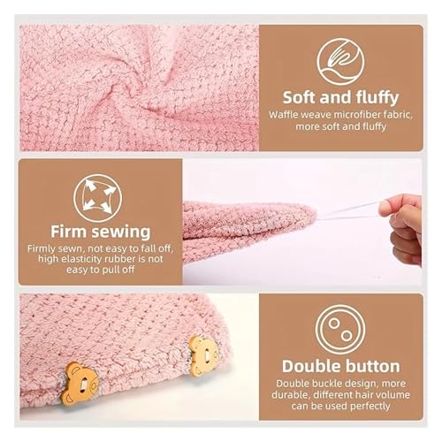 Bonnet serviette cheveux absorbant et texturé pour un séchage rapide