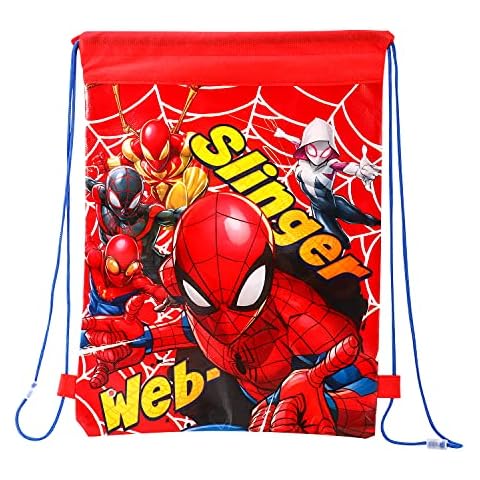 Zawadi Spiderman Kids Drawstring PE Swimming Football Sports Travel Gym School Bag Lightweight, Multicolour, 44 x 33 (11055-9636) Cover