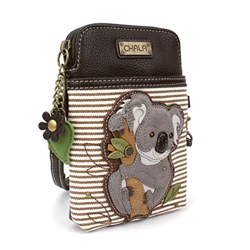 Image of CHALA Wilderness Animal Collection Cell Phone Crossbody Purse-Women PU Leather /Canvas Multicolor Handbag w /Adjustable Strap