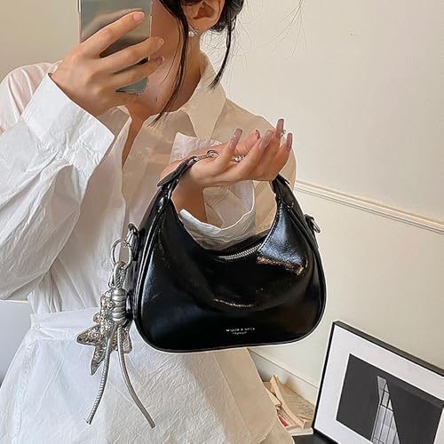 Y2K Shoulder HandBag with Star Hanging Accessories Crescent Purse Crossbody Bags for Women2