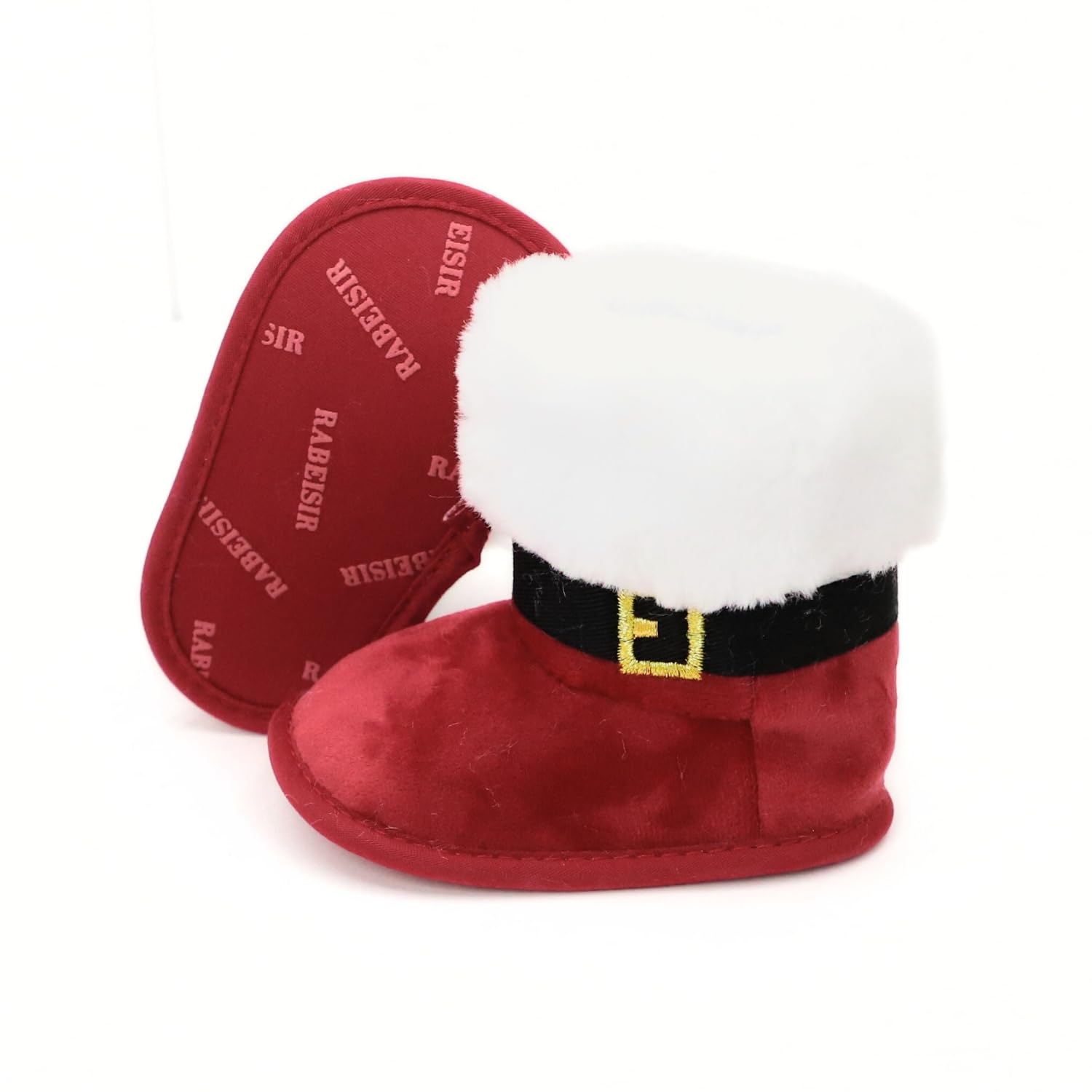 RABEISIR NEW YEAR's Snow Boots for Baby Girls, Soft Sole Toddler First Walker Winter Warm Crib Shoes , For Holiday & Party Dressing (Red, Infant, 0 Months, Age Range, US Footwear Size System, 6 Months, Medium)